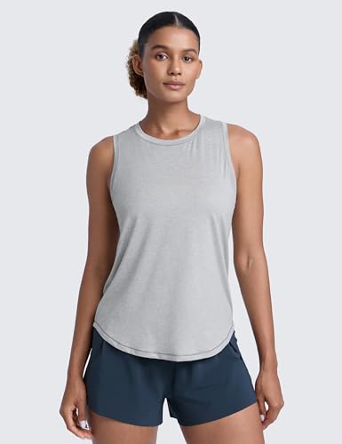 Image of CRZ YOGA Lightweight Racerback Tank Top | Workout, Moisture Wicking, Classic Fit, Hip Length, Reflective Spots, Sleeveless Shirts for Women