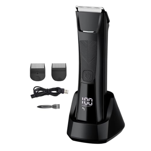 Fnfhsa Recortador de Vello Corporal para Hombres, Depiladora Eléctrica para Ingle, Removedor de Vello Púbico, Depiladora para el Cuidado del Pecho, Cortapelos Resistente Al Agua