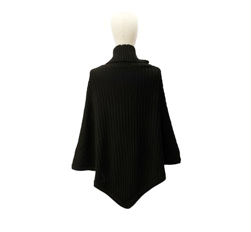 Michael Kors Women's Wide Rib Button Turtleneck Poncho4