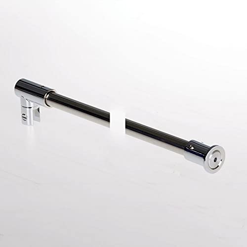 Barra fermavetro a sezione tonda vetro/muro a 90° da 1200mm (Inox Satinato)