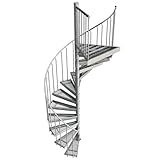 Stahltreppe mit 12 Stufen (13 Steigungen), Stufenbelag: Streckgitter, Ausstattung: Premium