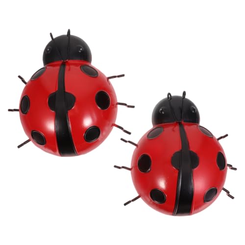 MAGICLULU 2 Pcs Ornements Muraux Coccinelle, Décoration Métal