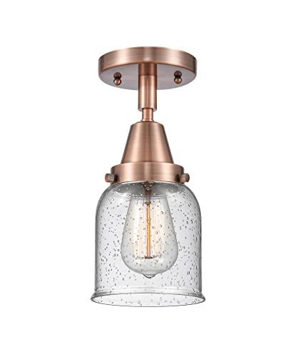 Innovations 447-1C-AC-G54 Transitional One Light Flush Mount from Franklin Restoration Collection in Copper Finish,