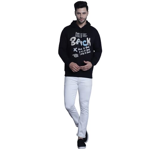 Image of Mack Jonney Printed Hooded Cotton Fleece Hoodie for Men-MACK32358