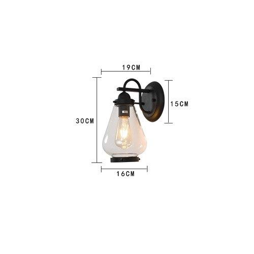 Lumière murale extérieure E27 étanche noire avec globe transparent Turner