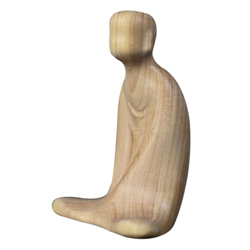 Figurine en bois sculptée sans visage Jojofuny objet déco rétro