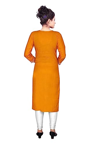 Image of SQUARO Women Embroidery Cotton Rayon Straight Kurta Kurtis for Ladies and Girls