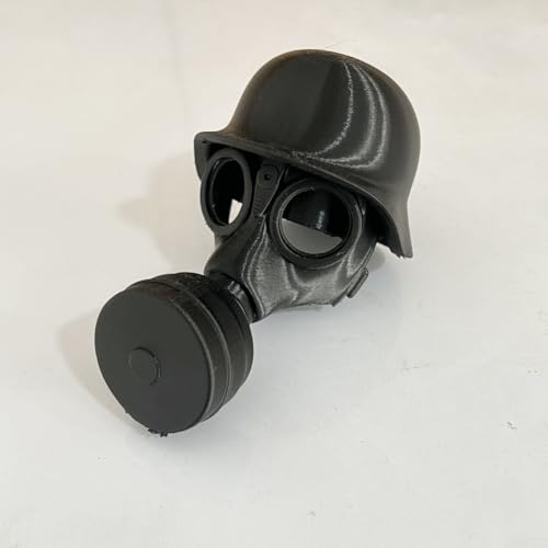 Springwillfly 3D-gedruckte Stahlhelm-Gasmaske, Anhängerkupplungsabdeckung, ABS, schwarz, schützende Kugelabdeckung für Fahrzeugabschleppausrüstung, passend (rot)