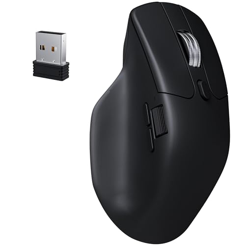 Keychron M6 8000 Hz Wireless Bluetooth 2.4 GHz/Wired Connection Mouse, Lightweight Body Programmable PixArt 3950 Sensor for Windows Mac Linux - Black