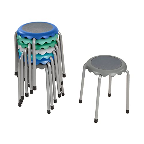 Image of ECR4Kids Daisy Stackable Stool Set, Flexible Seating, Contemporary, 8-Piece