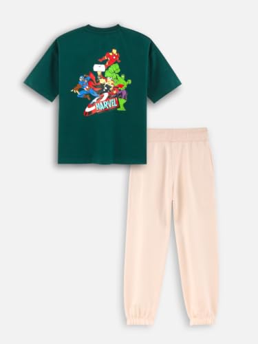 Image of Nap Chief Kids Unisex Cotton Official Character Printed Co-Ord Set, T-Shirt & Joggers Set Outfit for Boys & Girls Casual Wear