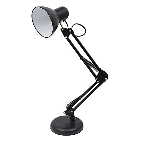BEL AIR HOME - Lampada da scrivania a LED con braccio snodato, Flexo Antigona, design vintage retro 1xE27 (NERO)