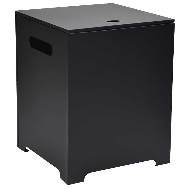 Rocky Mountain Goods Propane Tank Hideaway Table - Up to 20 Pound Propane Tank - Heavy Duty Premium Steel Outdoor Cover for Any Low Profile Fire Table - Hinge for Easy Access