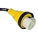 Leisure Cords Trailer dogbone power cord plug adapter 15 amp male to 50 amp female locking connector with LED Indicator (15 Male - 50 Female Twist)