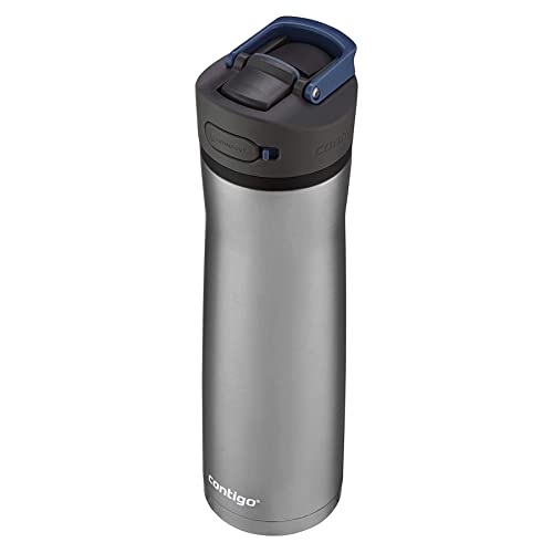 Image of Contigo Ashland Chill 2.0, 24oz., Stainless Steel Water Bottle with AUTOSPOUT Lid, Steel /Blue Corn