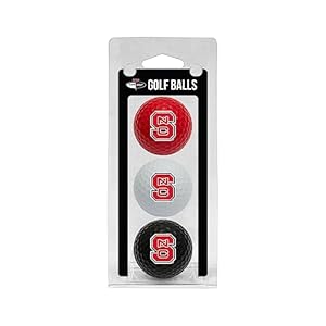 Team Golf NCAA NC State Wolfpack 3 Golf Ball Pack Regulation Size Golf Balls, 3 Pack, Full Color Durable Team Imprint