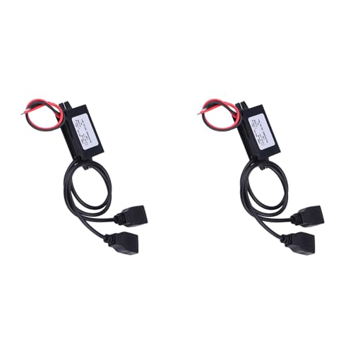 2Pcs USB Charger Adapter, Dual USB Adapter Converter Module Waterproof DC to DC Reduced Voltage Regulator Converter Car Power Converter Adapter with 2 USB Output Power Adapter