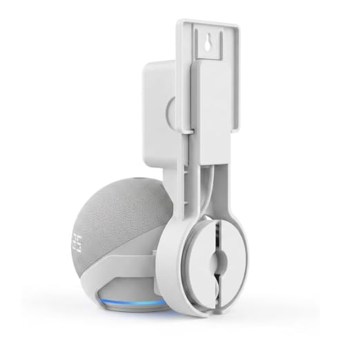 Image of ZORBES Wall Adapter Holder for Echo Dot 4th Gen /Echo Dot 5th Gen Smart Speaker. Echo Dot Accessories Built-in Plug Cable Management with Stand for Echo Dot Speakers, Smart Speaker Stand(Holder Only)