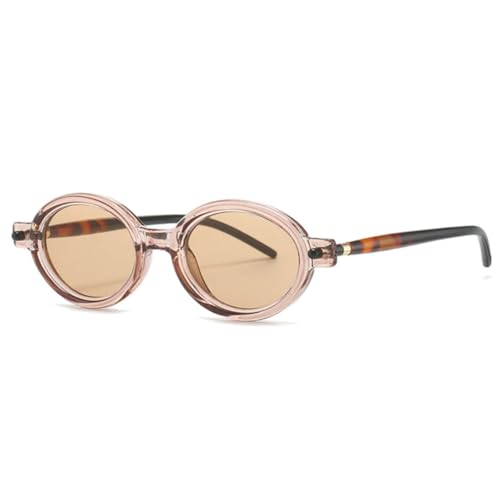 Lunettes de soleil ovales bicolores UV400 pour femme et homme style vintage