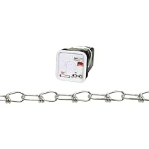 Campbell 0754126 Low Carbon Steel Inco Double Loop Chain in Square Pail, Zinc Plated, #1 Trade, 0.11" Diameter, 450 Length, 155 lbs Load Capacity