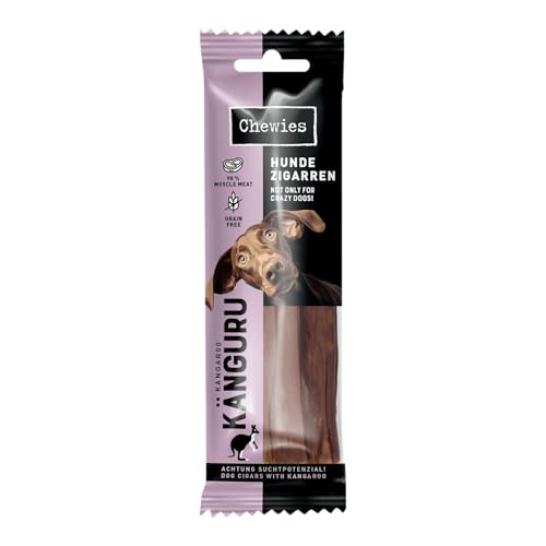 Chewies Hundezigarre, Getreidefrei, Ohne Zuckerzusatz, für Hunde Aller Altersklassen, hoher Proteingehalt (75g (1 Packung), Känguru)