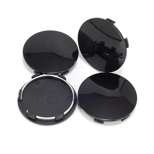 Rimythic 4 Pcs 2.44 (62mm) Wheel Center Caps for Rays Volk Racing TE37 15&16 A Flat Type 2008 A5 - ABS Plastic Snap-On Hub Covers (Fits 2.28-58mm Center Bore) - C-62 Replacement,Black