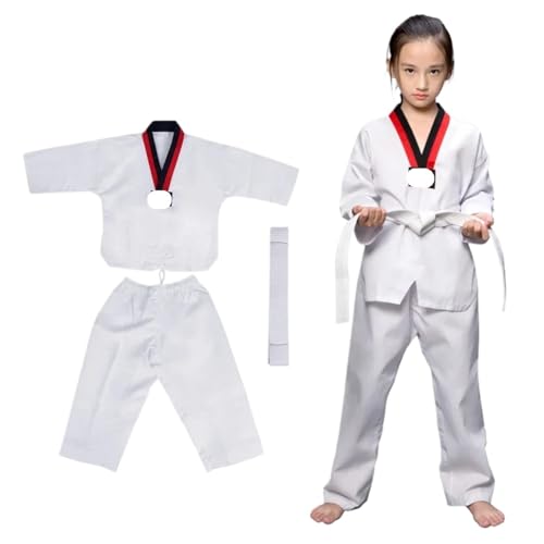 Traje De Judo Trajes de Judo, disfraces, ropa, uniformes blancos Taekwondo, Karate, Dobok, for adultos, uniforme Gi manga larga Unisex(150cm)