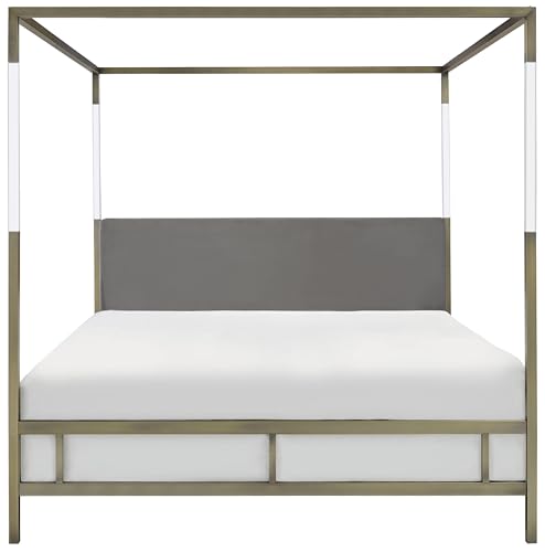 SAFAVIEH Couture Collection Dorothy Gold/Grey Acrylic Canopy Queen Size Bed