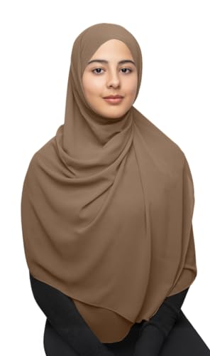 Instant Hijab For Women Made of Chiffon – Plain Scarf with Magnetic Head To Wrap Easily