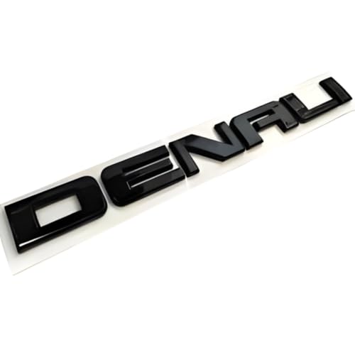 Image of Denali 1-PC Black Nameplate Emblem HD Badge for GMC Yukon & Sierra 2007-2020 Models - Genuine Replacement Emblem
