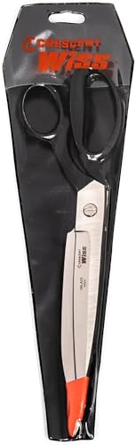 Crescent Wiss 12" Wide Blade Bent Handle Industrial Shears - Professional Heavy Duty Utility Scissors Tool for Sewing Fabric, Upholstery, Carpet & Drapery - W22W