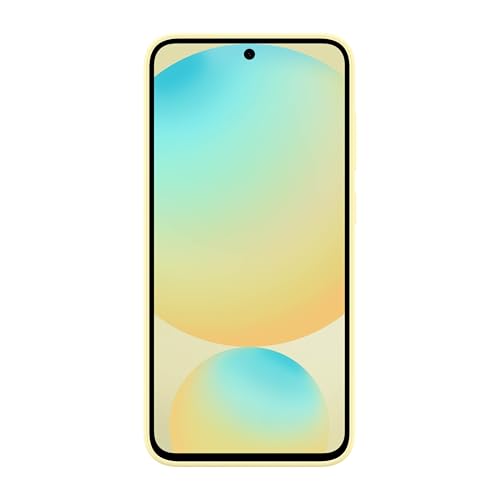 Image of Samsung Galaxy S24 FE Standing Grip Phone Case, Protective Silicone Cover with Hand Strap, Hands-Free Kickstand, Soft Touch, Durable Design, US Version, Yellow