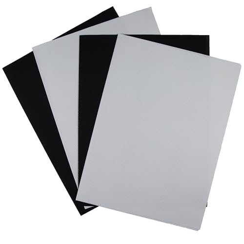 Image of KCS 4 /6 pc of 12 inch x 18 inch(30cmx45cm) 18CT Counted Cotton Aida Cloth Cross Stitch Fabric (4 pc, White+Black)
