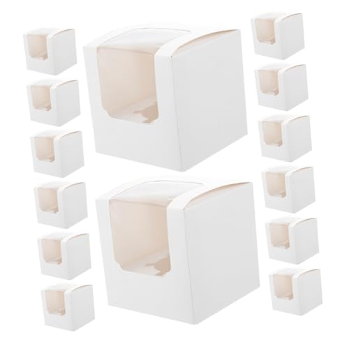 ULDIGI 40Pcs White Cupcake Boxes with Window Lids and Inserts Individual Cake Containers for Cupcakes Muffins and Pastries Portable Carrier for Weddings Birthdays and Showers