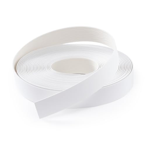 Image of PVC Edge Banding 7 /8 inch x 25ft Veneer Edge Banding White with Hot Melt Adhesive Pre - glued Iron on Edging Tape Trim for Cabinet Plywood Repairs and Furniture Restoration