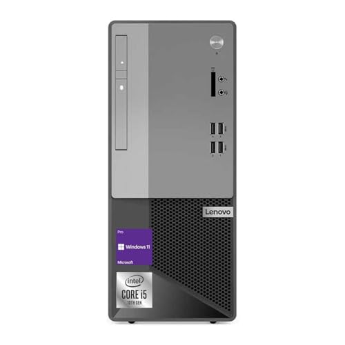 Image of Lenovo V50t Gen 2 Business Tower Desktop, Intel Core i5-10400, 16GB RAM, 1TB SSD, DVD-RW, HDMI, RJ-45, DP, Wi-Fi, Windows 11 Pro, Grey