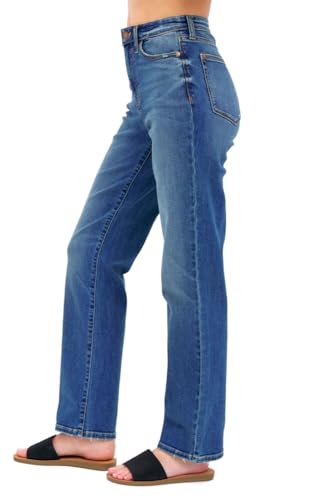 Judy Blue Women's High Waist Classic Relaxed Straight Leg Jeans