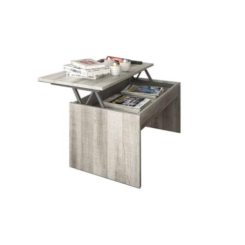 Mobelcenter, Mesa de Centro elevable Sidney, Acabado Color Coral, Medidas: Ancho: 90 cm x Alto: 43 cm x Fondo: 50 cm, Altura de la Mesa elevada: 56 cm (0926)
