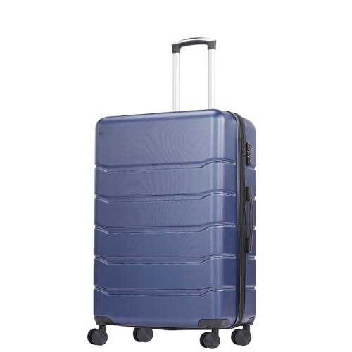 DUMOS 24 Inch Luggage, Hardside Suitcase with Spinner Wheels, Lightweight ABS Hard Shell Travel Luggage, Rolling Suitcase with TSA Approved Lock for Travel & Business, Blue