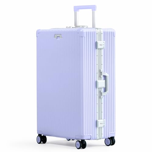 Image of Nobl Travel Large Luggage, Noble Zipperless Aluminum Frame PC Hard Shell Checked Suitcase, 30.25 inchx20 inchx12 inch, Big Check-in Bag with 360 Spinner Wheels, TSA Locks, Interior Compression - Lavender