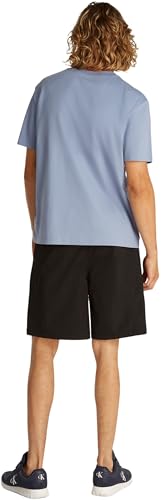 Calvin Klein Camiseta de Manga Corta Hombre Monologo Shift tee de algodón, Azul (Tempest), XS