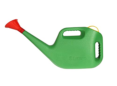 Image of Amazon Brand - Umi 5 Litre Plastic Watering Can for Plants | Garden & Indoor Plant Watering Can with Sprinkler Spout | Lightweight Watering Jug for Balcony, Home Gardening & Outdoor Use (Green)