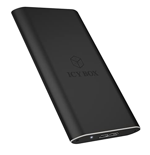 ICY BOX Boitier USB 3.0 mSATA pour SSD mSATA en Aluminium UASP Noir