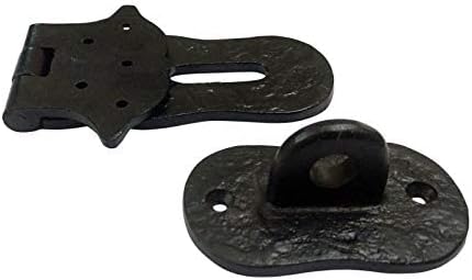 Miniatura 4 de Adonai Hardware "Paran" - Cerrojo de seguridad de hierro fundido antiguo resistente (6 pulgadas x 1 paquete, negro mate) para cofre del tesoro de