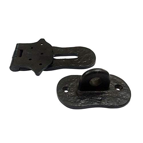 Adonai Hardware "Paran" Heavy Duty Antique Cast Iron Safety Locking Hasp And Staple (6" X 1 Pack, Matte Black) For Vintage Pirates Treasure Chest, Trunk, Wooden Jewelry Box, Cases, Furniture And Sheds #TOP3