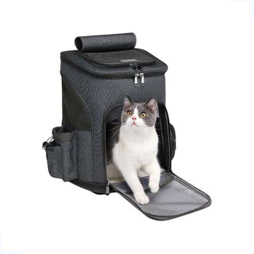 Mochila De Transporte Pet Passeio Com Rodinhas P/Cães Gatos (Cinza-Escuro)