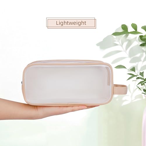 Image of Oyachic Clear Pencil Case,Grid Mesh Pencil Pouch,Pencil Bags with Double Zipper,Transparent Pencil Box for Aduts