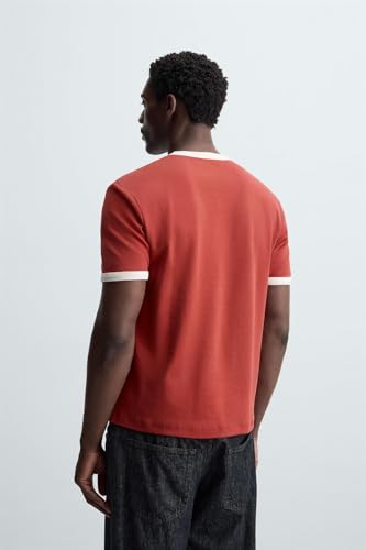 Image of Alan Jones Clothing Men's Regular Fit Stretch Cotton T-Shirt | Round Neck Short Sleeve Contrast Trim Tee | Casual Crew Neck T-Shirt for Men