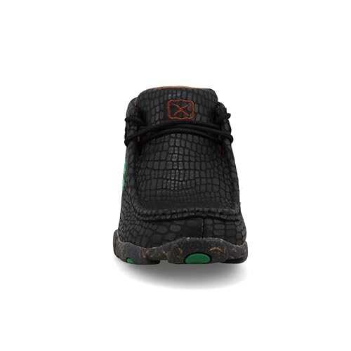 Image of Twisted X Kid's Chukka Driving Moc, Moc Toe, Black & Kelly Green, 5.5 M