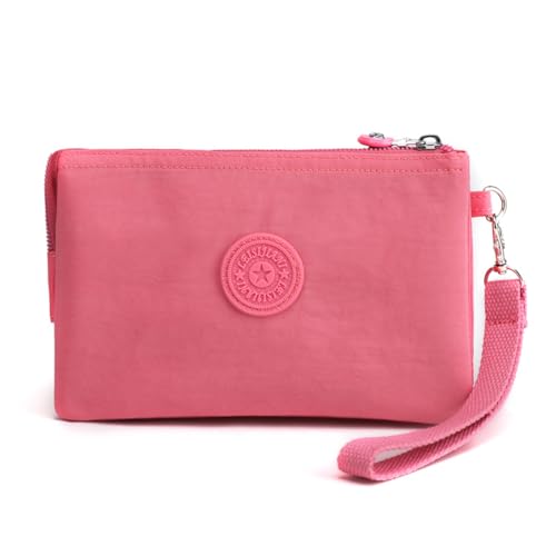 Listado de Carteras y monederos para Mujer Top 10. 48 Monedero de Mujer, Cartera para Mujer, 5 Compartimentos, Diseño con Cremallera para Evitar Caídas, Gran Abertura para Acceder Fácilmente a los Objetos, con una Correa para la...